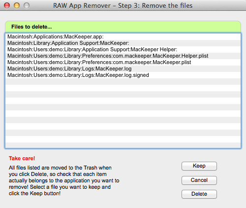RAW App Remover 2.0 : Delete Options