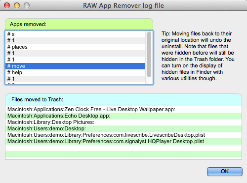 RAW App Remover 2.0 : Log File
