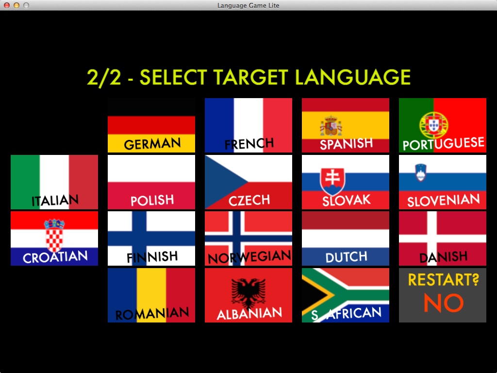 Language Game 1.2 : Selecting Foreign Language