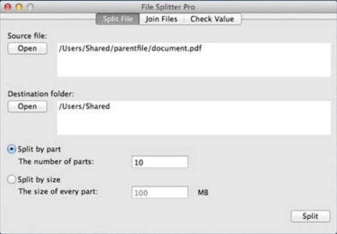 File Splitter Pro 2.0 : Main Window