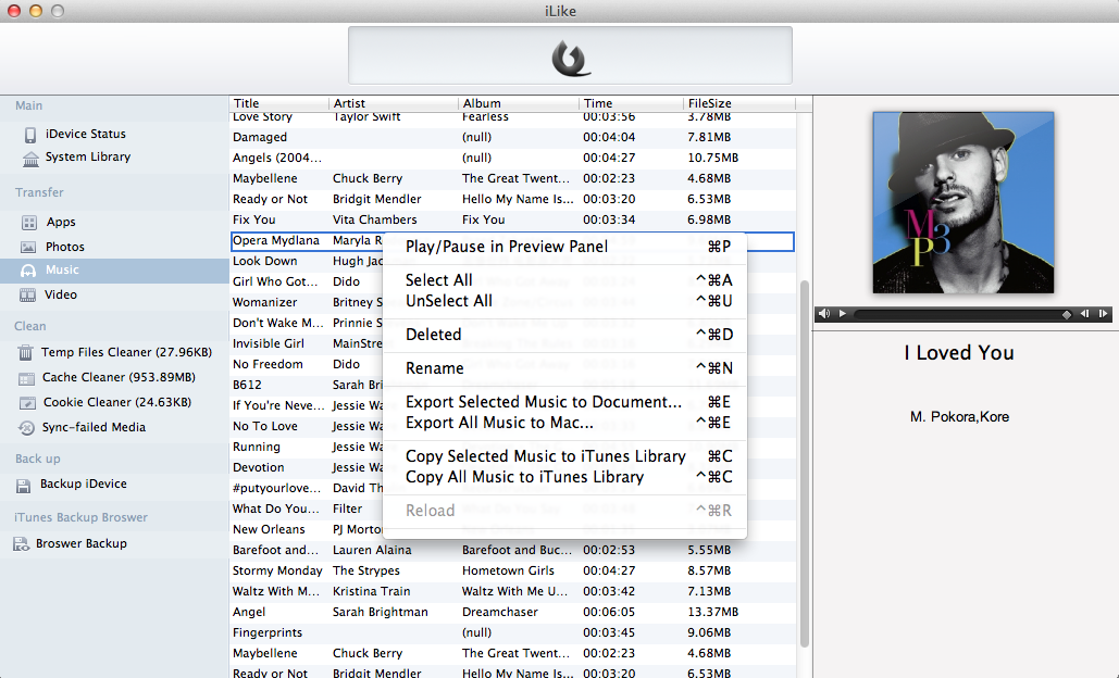 iLike for Mac 2.3 : Main Window