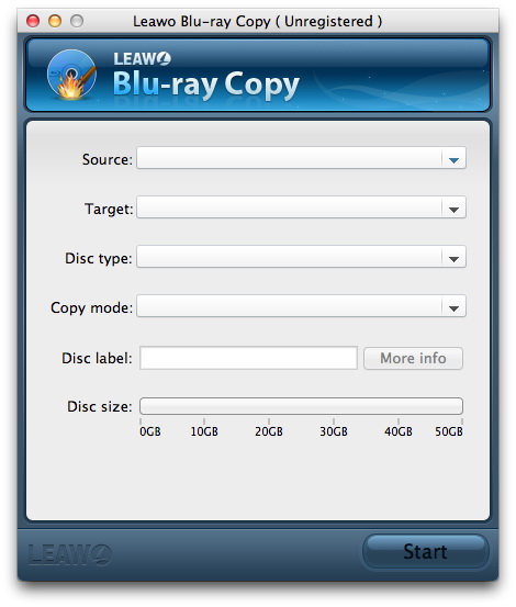 Leawo Blu-ray Copy for Mac 1.3 : Main Window