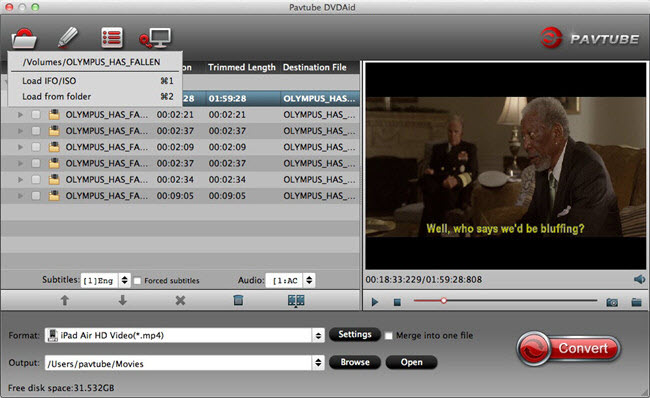 Pavtube DVDAid for Mac 3.8 : Main Window