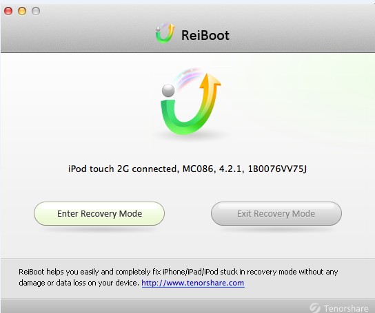 Tenorshare ReiBoot for Mac 1.0 : Main Window