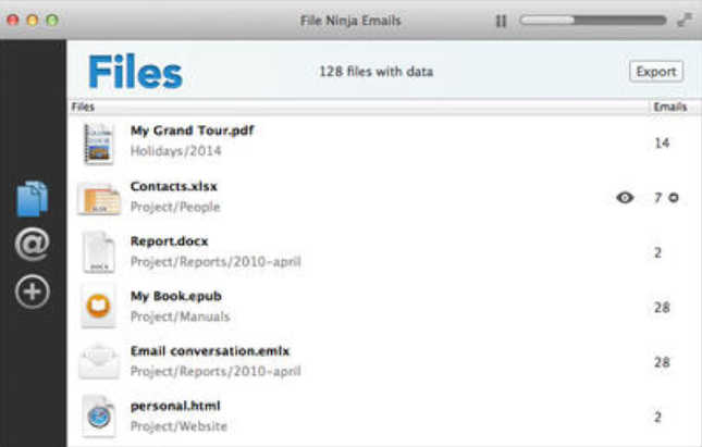 File Ninja Emails 1.0 : Main Window