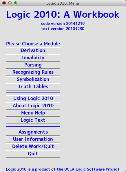 Logic 2010 1.0 : Main Window