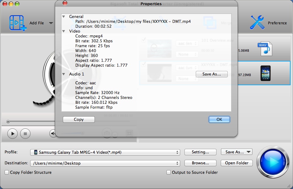 Bigasoft Total Video Converter 4.3 : Checking Input File Information