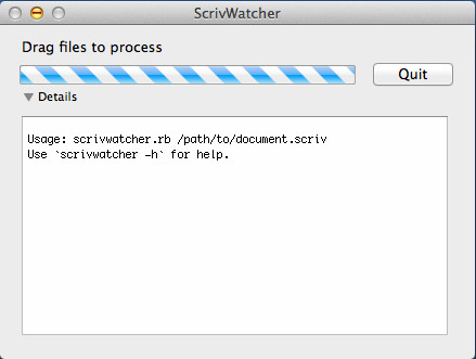 ScrivWatcher 1.5 : Main Window
