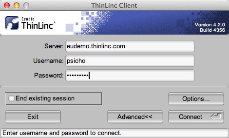 ThinLinc Client 4.2 : Login Window