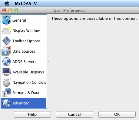 McIDAS-V Configuration 1.4 : Main Window