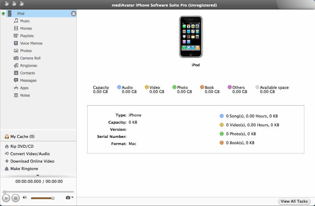 mediAvatar iPhone Software Suite Pro 5.6 : Main Window