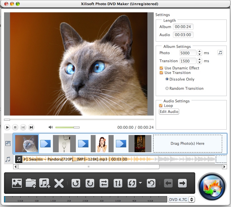 Xilisoft Photo DVD Maker 1.5 : Main Window