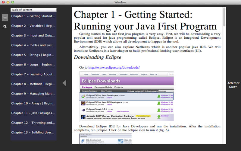 Learn Java Programming in 24 hours 1.1 : Main Window