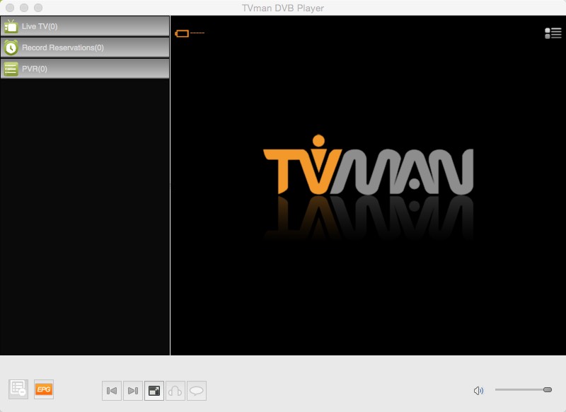 TVman DVB Player 1.0 : Main window