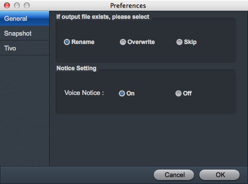 Acrok Video Converter for Mac 2.9 : General Settings