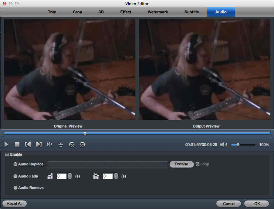 Acrok Video Converter for Mac 2.9 : Audio Options
