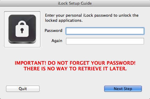 iLock 1.2 : Password Setup