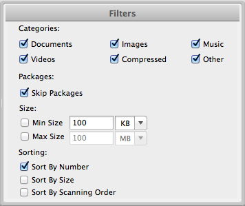 Cisdem DuplicateFinder 2.0 : Filter Options