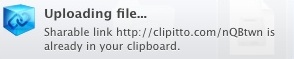 Clipitto 1.3 : Uploading File Notification