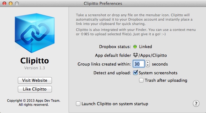 Clipitto 1.3 : Program Preferences