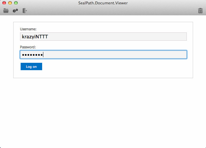 SealPath.Document.Viewer 2.0 : Login Window