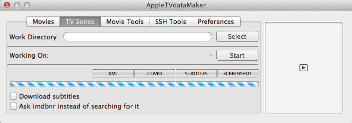 AppleTVdataMaker 1.0 : Main Window