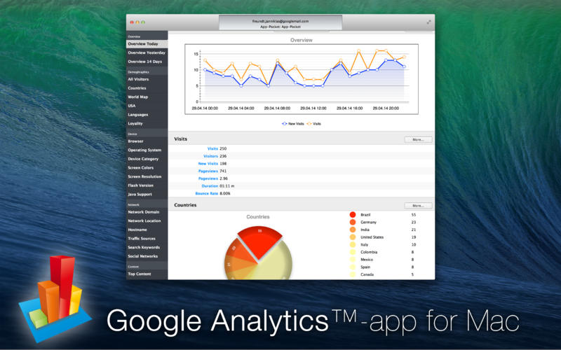 Analytics for Google Analytics 1.2 : Main Window