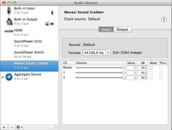 Movavi Sound Grabber 1.0 : Main window