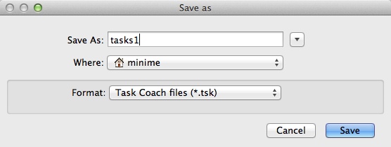 TaskCoach 1.4 : Saving To-do List