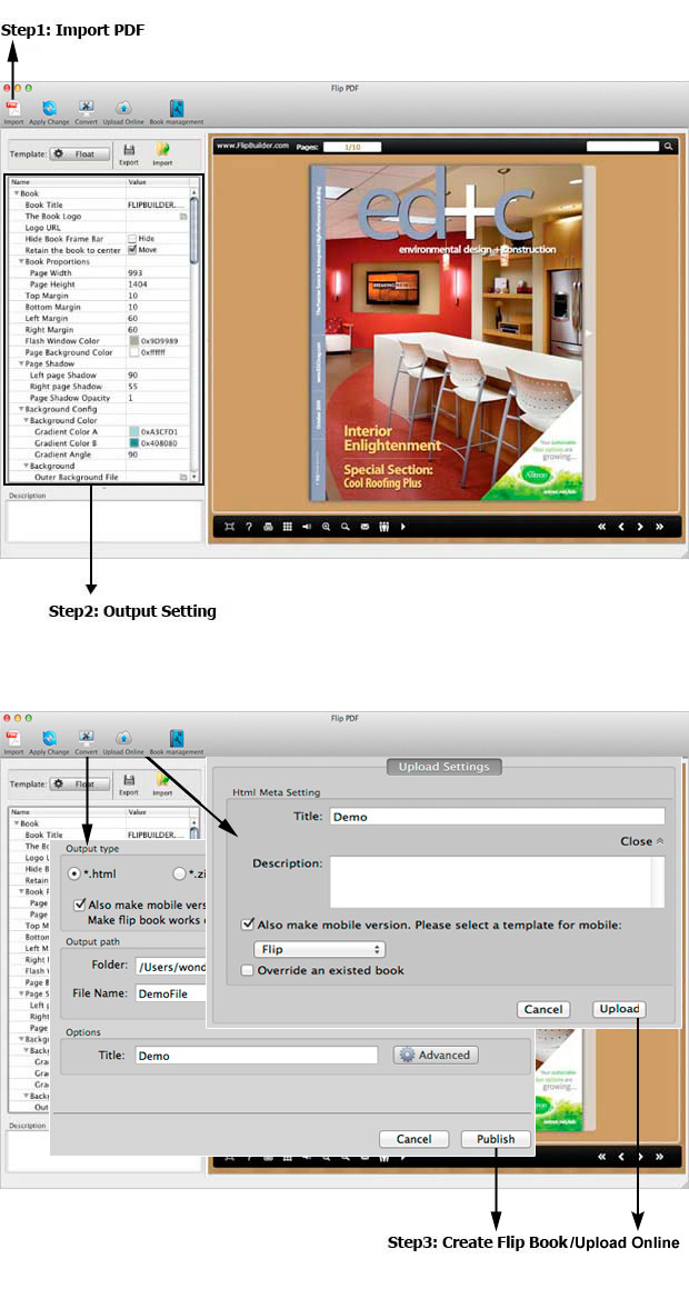 Flip PDF for Mac 2.1 : Main Window