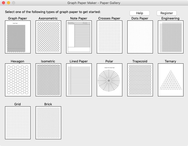 Graph Paper Maker 3.0 : Select Type