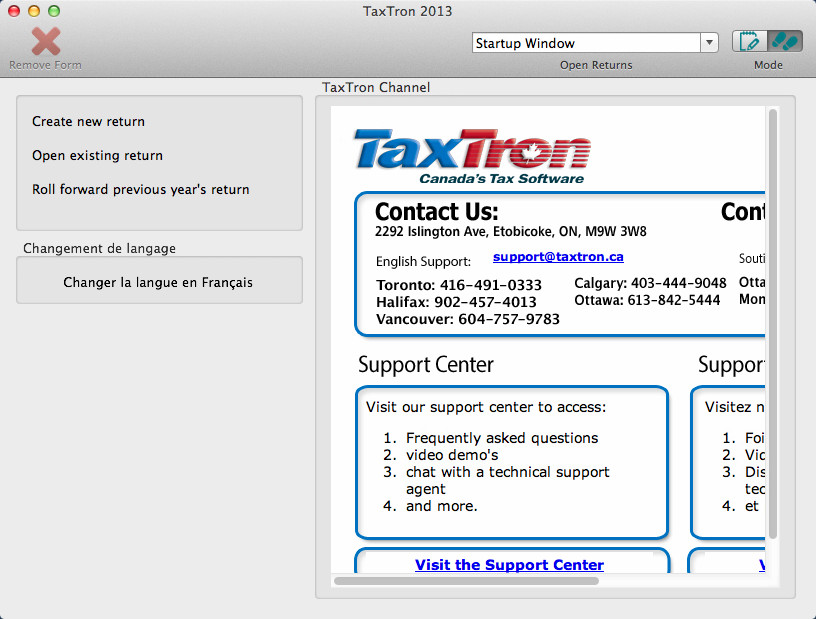 TaxTron 2013 2013.5 : Main Window