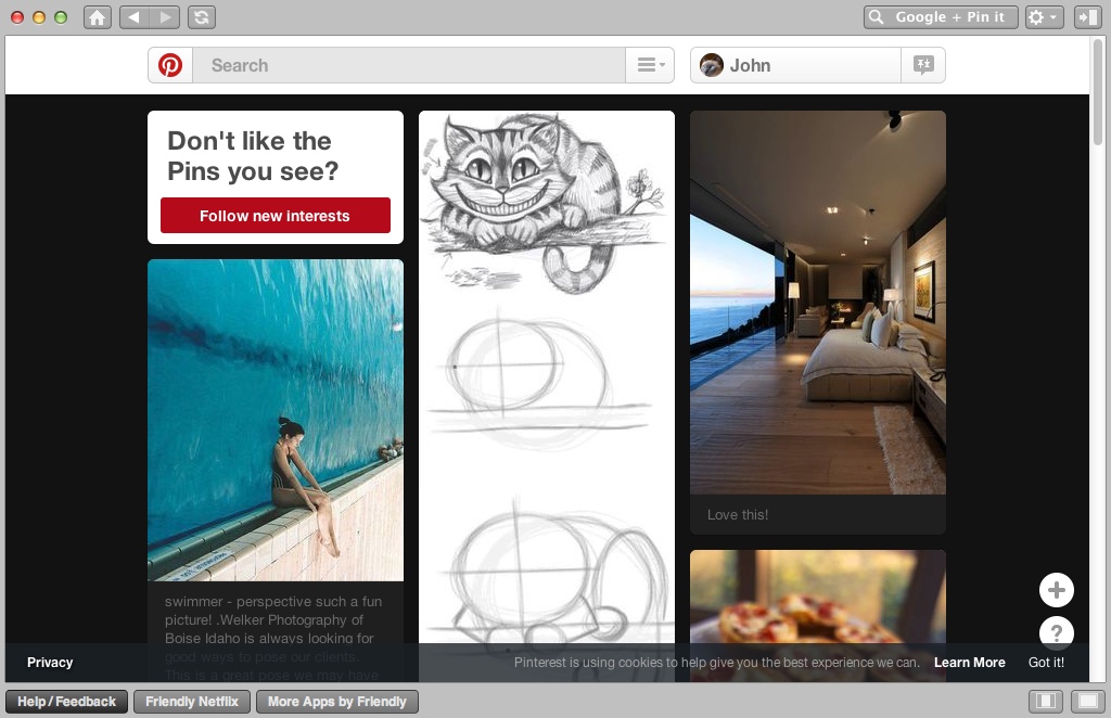 Friendly for Pinterest 2.2 : Pinterest Home Page