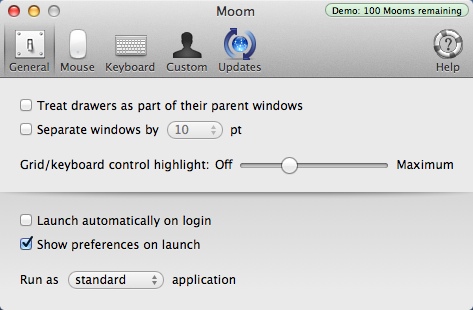 Moom 3.2 : Program Preferences