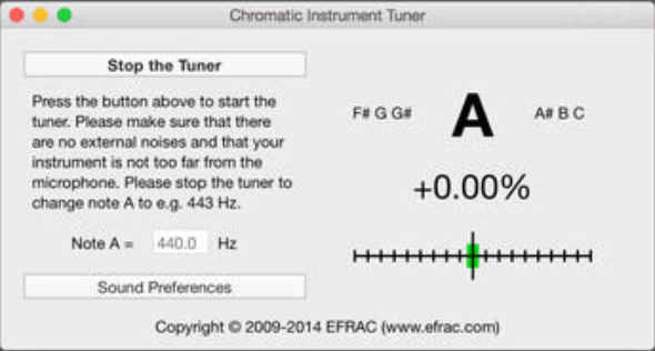 Chromatic Instrument Tuner 1.2 : Main Window