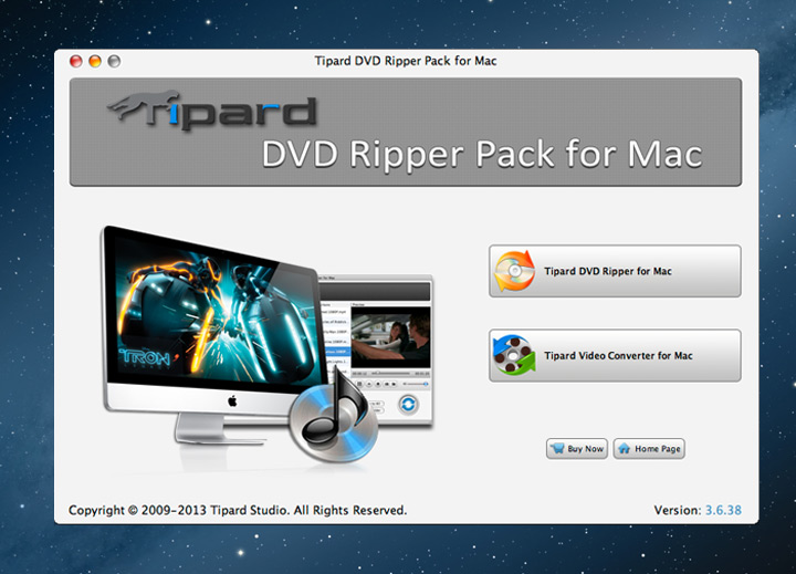 Tipard DVD Ripper Pack for Mac 4.2 : Main Window