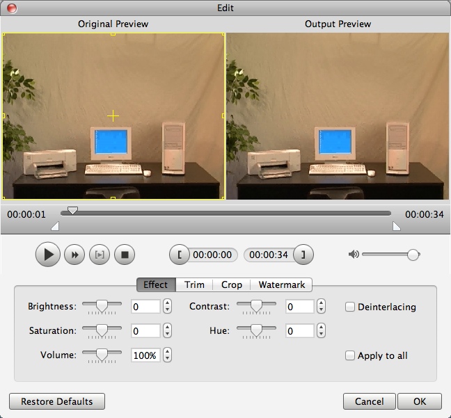 Tipard iPad Video Converter for Mac 5.0 : Editing Input File