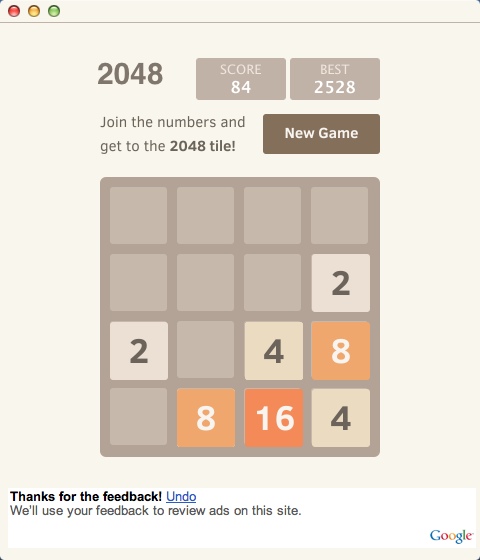 2048 Game 1.5 : Playing 2048 Game