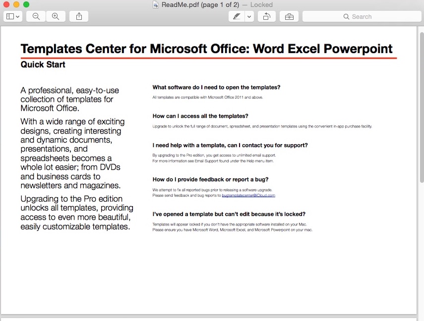 Templates Center for Microsoft Office 1.0 : Help Guide