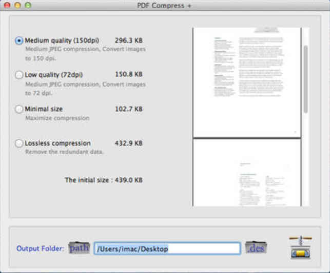 PDF Compress + 2.0 : Main Window