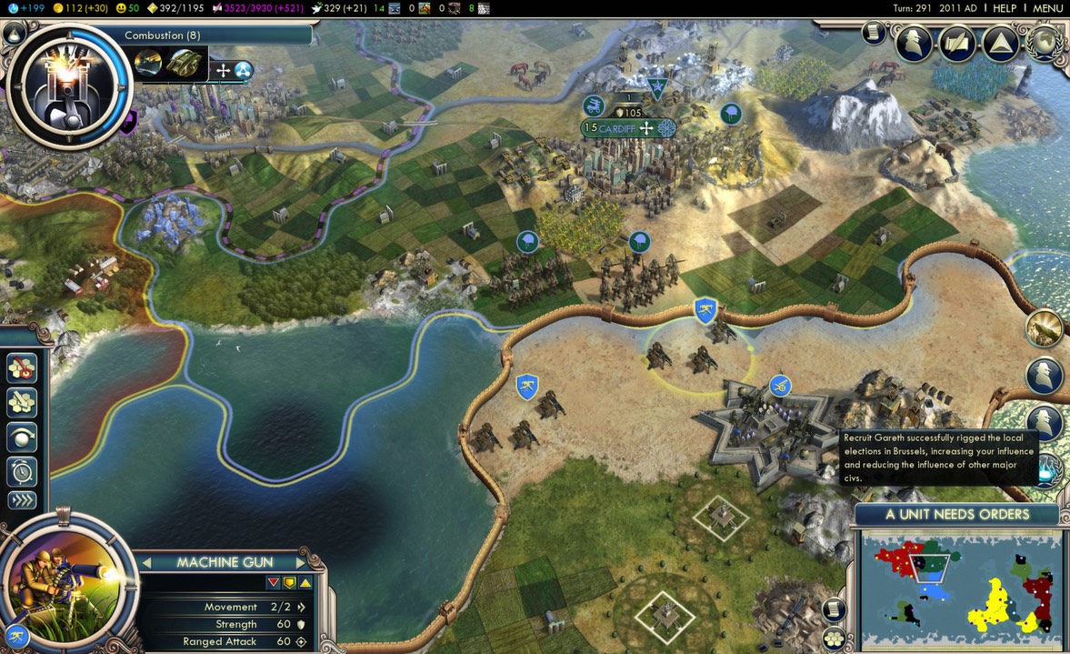 Sid Meier's Civilization V: Gods and Kings 1.0 : Main window
