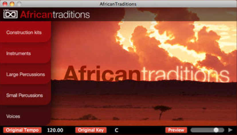 UVIAfricanTraditions 1.0 : Main Window