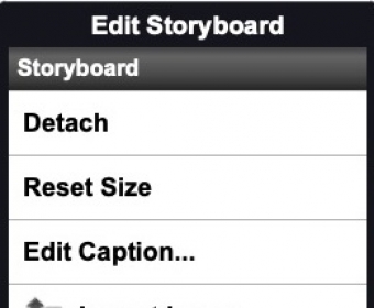 Edit Storyboard Menu