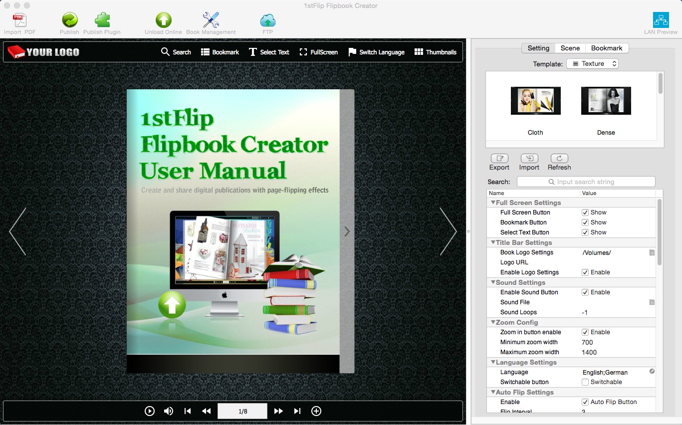 1stFlip Flipbook Creator 1.0 : Main window