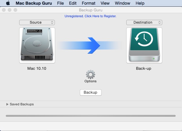 Mac Backup Guru 4.0 : Main window