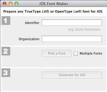 iOS Font Maker 1.1 : Main Window