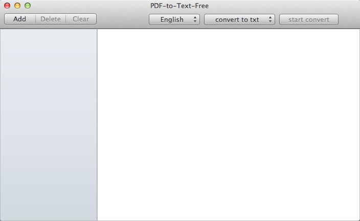 PDF-to-Text-Free 1.1 : Main Window