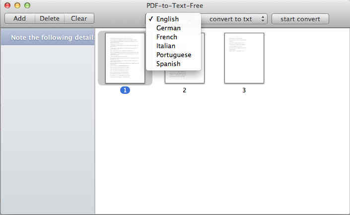PDF-to-Text-Free 1.1 : Language Options