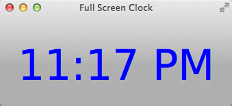 Full Screen Clock 1.2 : Main Window
