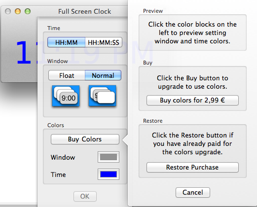Full Screen Clock 1.2 : Buy Colors